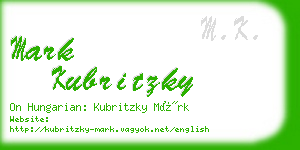 mark kubritzky business card